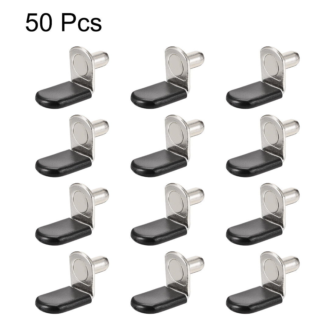 uxcell Uxcell Shelf Support Peg,6mm L-Shaped Support, Furniture Cabinet Shelf,Bracket Pegs w Sleeve,for Kitchen Furniture Book Shelves Supplies,Silver Tone 50pcs