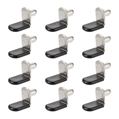 Harfington Uxcell Shelf Support Peg,6mm L-Shaped Support, Furniture Cabinet Shelf,Bracket Pegs w Sleeve,for Kitchen Furniture Book Shelves Supplies,Silver Tone 50pcs