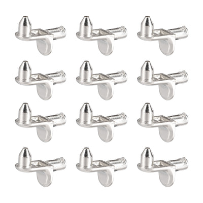 Harfington Uxcell Shelf Support Peg,5mm L-Shaped Support, Furniture Cabinet Shelf,Bracket Pegs with Pin,for Kitchen Furniture Book Shelves Supplies,Silver Tone 100pcs