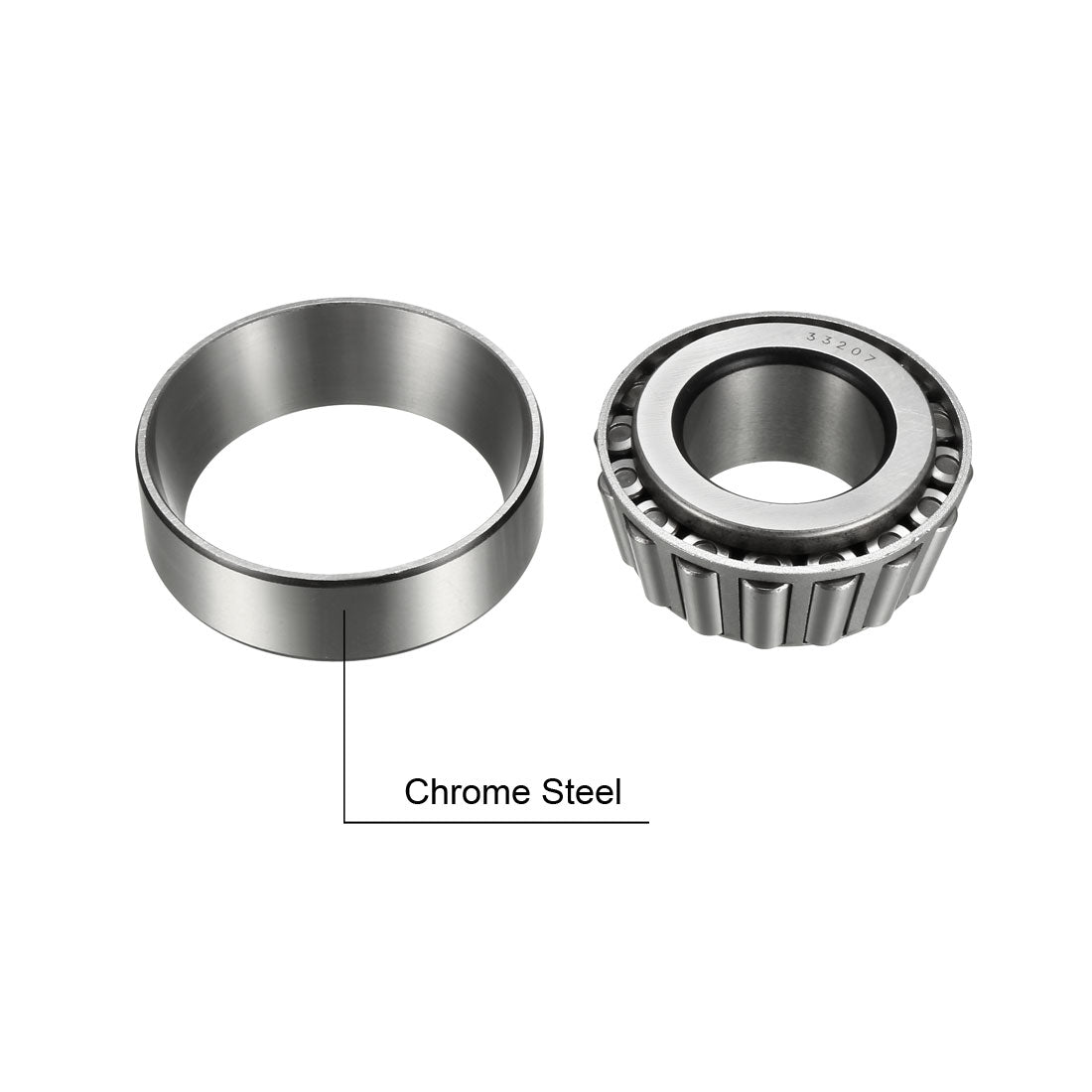 Uxcell Uxcell 30208M Tapered Roller Bearing Cone and Cup Set 40mm Bore 80mm O.D. 20mm Width