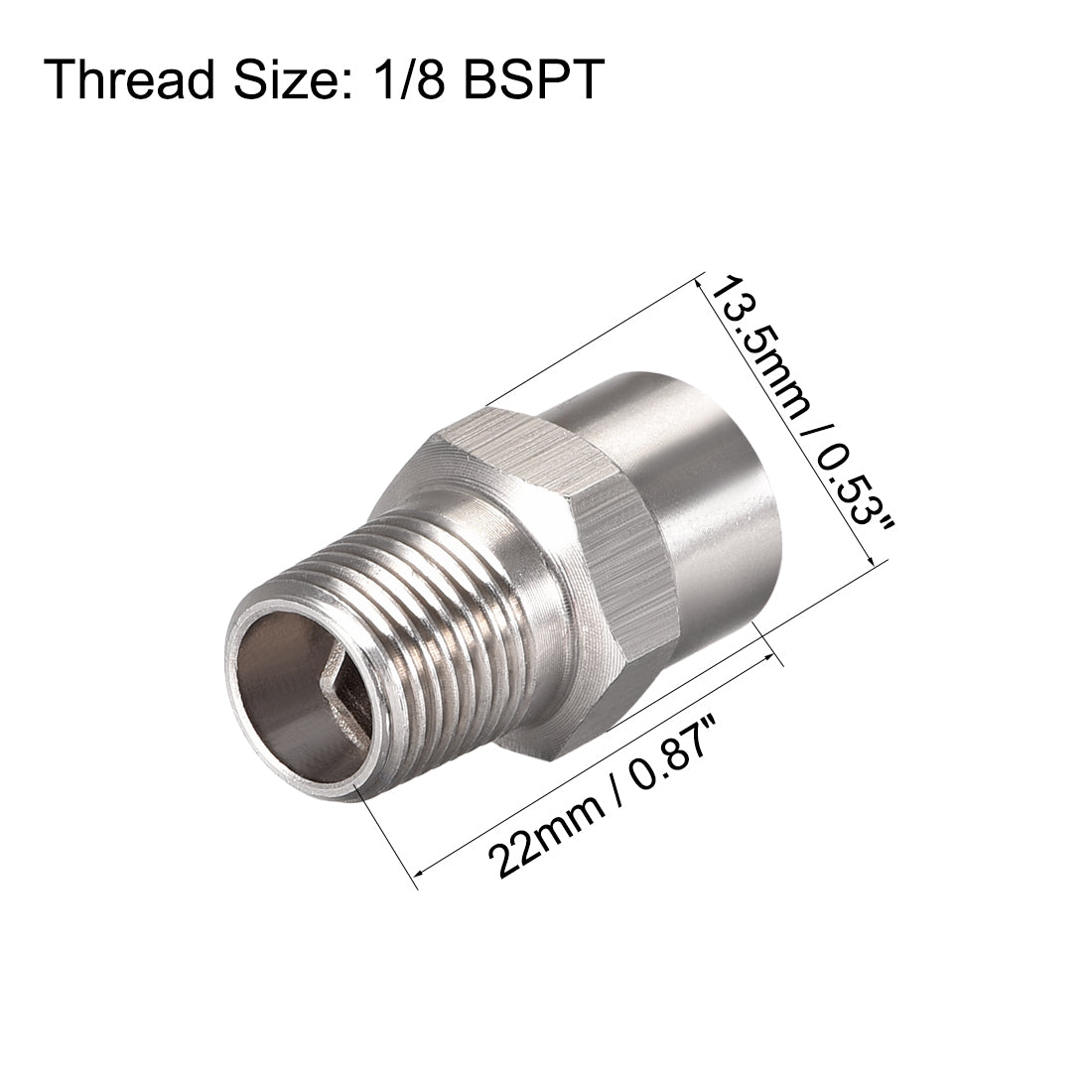 uxcell Uxcell Full Cone  Tip, 1/8BSPT Stainless Steel Wide Angle Nozzle