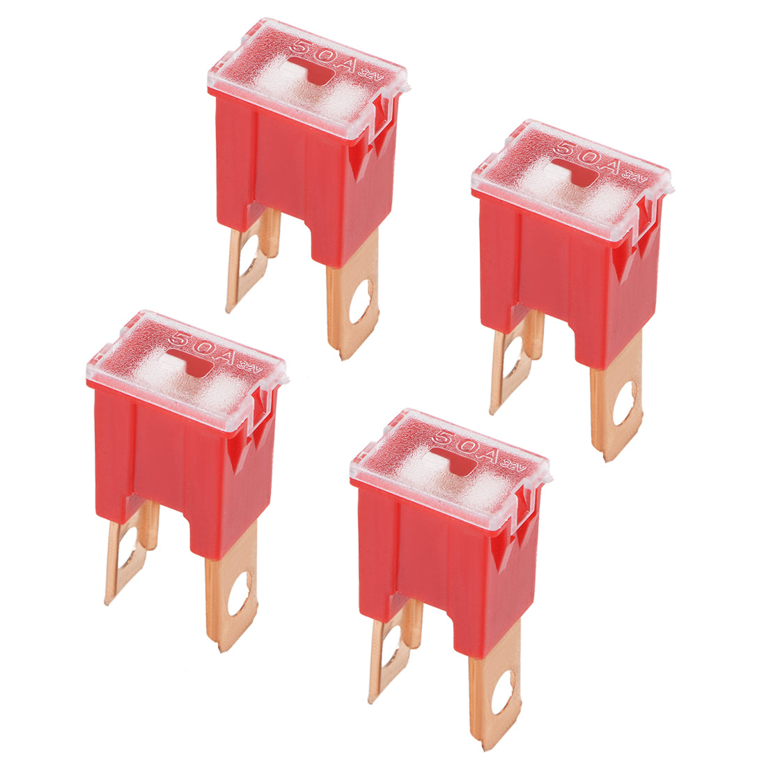 uxcell Uxcell Tridge Fuse 32V 50A Male Terminal Blade J Case Box for  Truck 4pcs