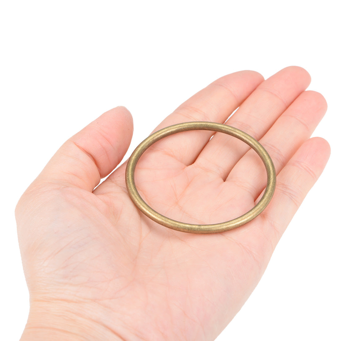 uxcell Uxcell O Ring Buckle 45mm(1.8") ID 3mm Thickness Zinc Alloy Bronze Tone 2pcs