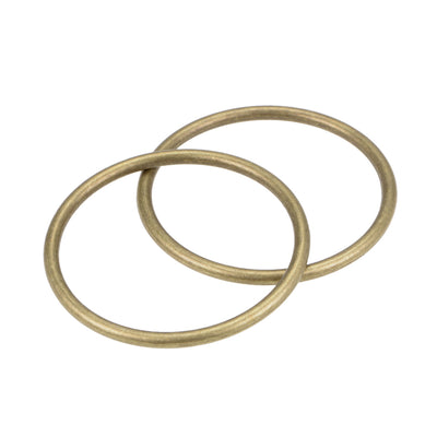 Harfington Uxcell O Ring Buckle 45mm(1.8") ID 3mm Thickness Zinc Alloy Bronze Tone 2pcs
