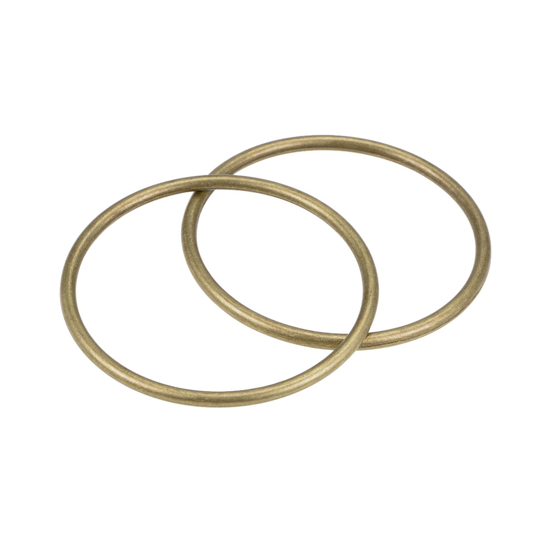 uxcell Uxcell O Ring Buckle 50mm(2") ID 3mm Thickness Zinc Alloy Bronze Tone 2pcs