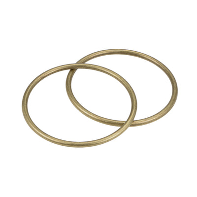 Harfington Uxcell O Ring Buckle 50mm(2") ID 3mm Thickness Zinc Alloy Bronze Tone 2pcs
