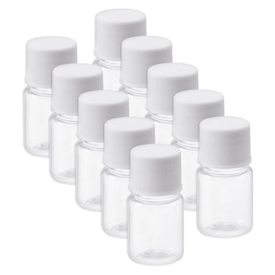 uxcell Uxcell Plastic Lab Chemical Reagent Bottle, 5ml/0.17oz Wide Mouth Sample Sealing Liquid Storage Container, Transparent 10pcs