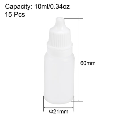 Harfington Uxcell 10ml/0.34 oz Empty Squeezable Dropper Bottle 15pcs