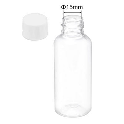 Harfington Uxcell PE Plastic Lab Chemical Reagent Bottle, 60ml/2 oz Small Mouth Sample Sealing Liquid Storage Container, Transparent 6pcs