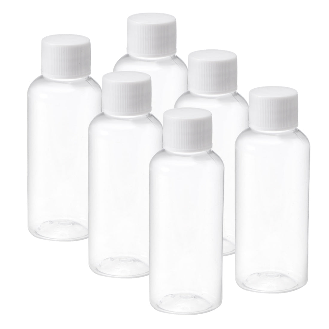 uxcell Uxcell PE Plastic Lab Chemical Reagent Bottle, 60ml/2 oz Small Mouth Sample Sealing Liquid Storage Container, Transparent 6pcs