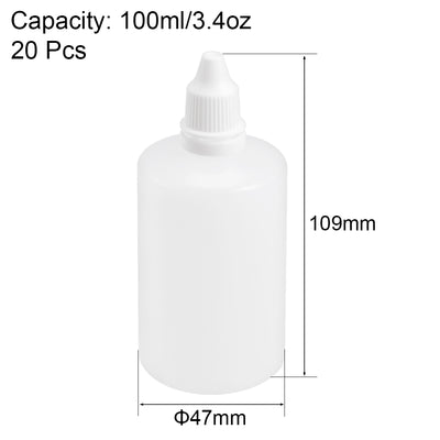 Harfington Uxcell 100ml/3.4 oz Empty Squeezable Dropper Bottle 20pcs