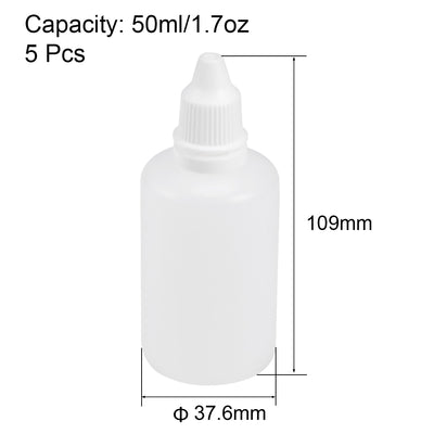 Harfington Uxcell 50ml/1.7 oz Empty Squeezable Dropper Bottle 5pcs