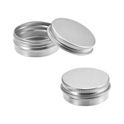 Harfington Uxcell 1/2 oz Round Aluminum Cans Tin Can Screw Top Metal Lid Containers 15ml, 6pcs