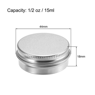 Harfington Uxcell 1/2 oz Round Aluminum Cans Tin Can Screw Top Metal Lid Containers 15ml, 12pcs