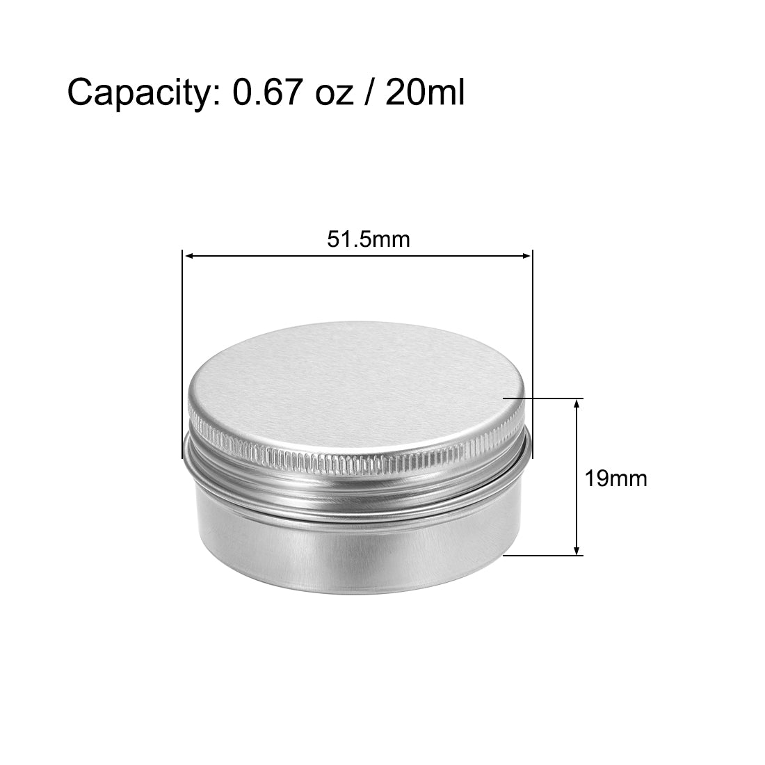 uxcell Uxcell 0.67 oz Round Aluminum Cans Tin Can Screw Top Metal Lid Containers 20ml, 6pcs
