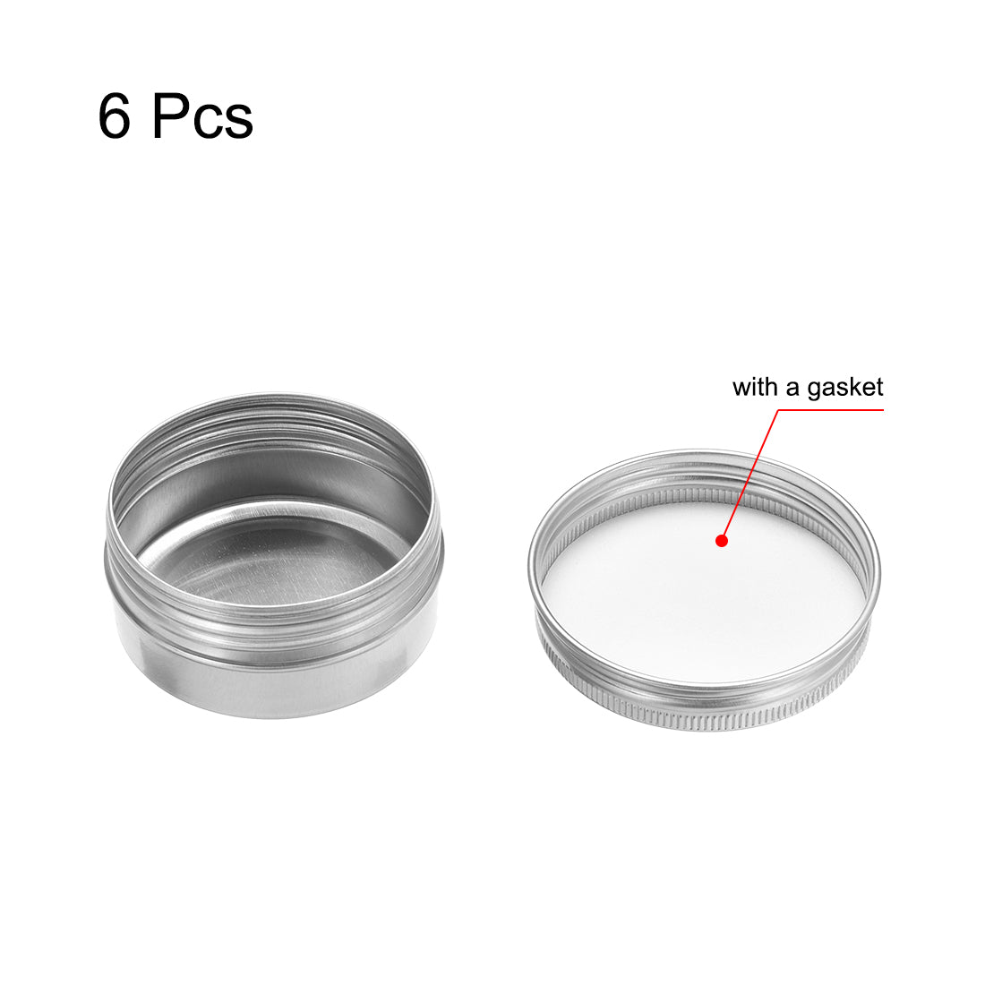 uxcell Uxcell 0.67 oz Round Aluminum Cans Tin Can Screw Top Metal Lid Containers 20ml, 6pcs