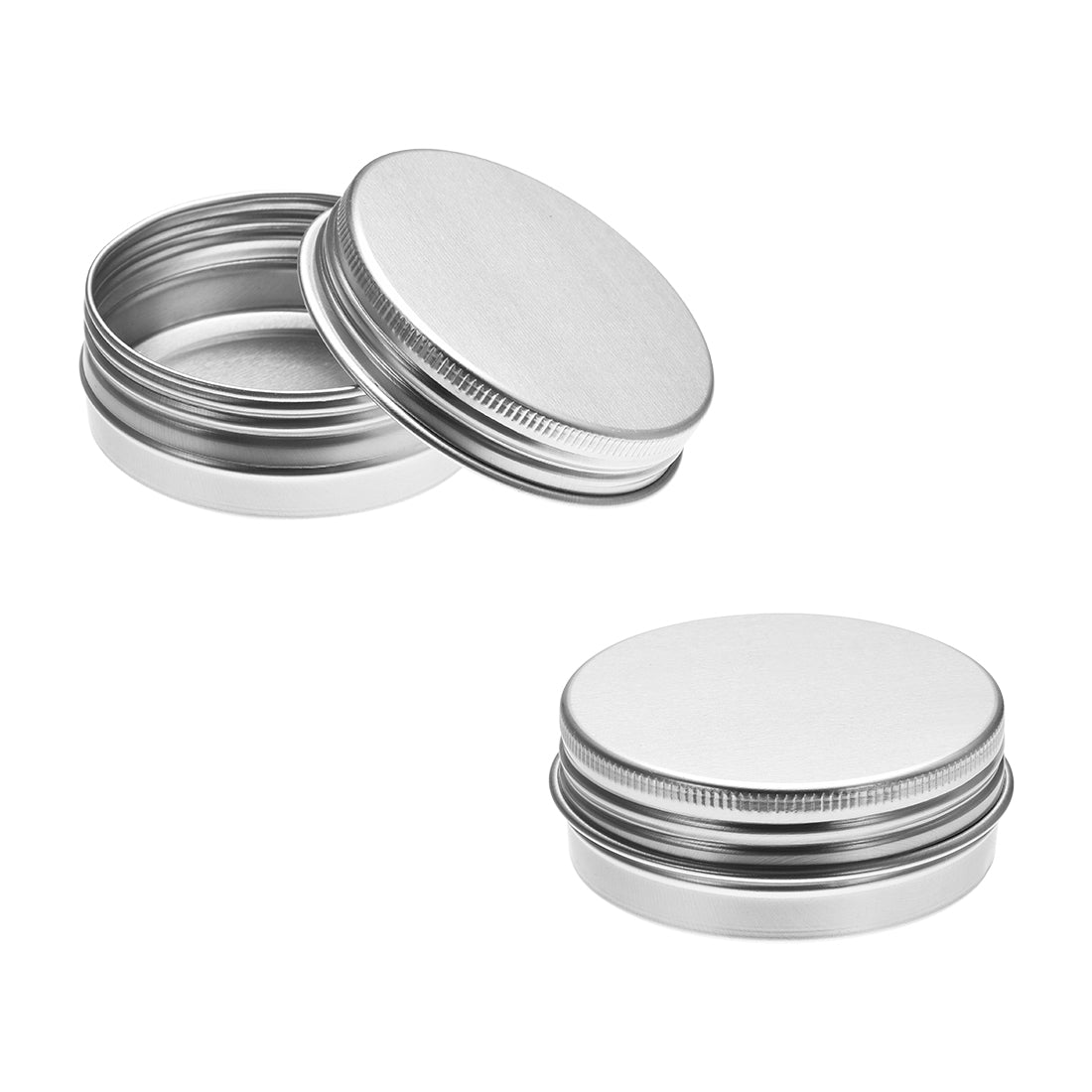 uxcell Uxcell 1.4 oz Round Aluminum Cans Tin Can Screw Top Metal Lid Containers 40ml, 12pcs