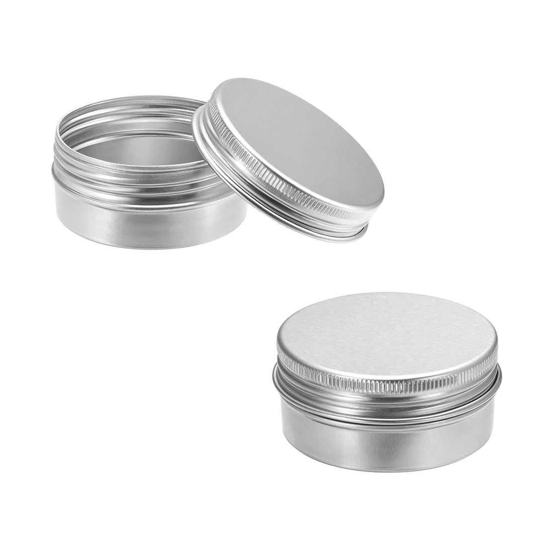 uxcell Uxcell 1.7 oz Round Aluminum Cans Tin Can Screw Top Metal Lid Containers 50ml, 6pcs