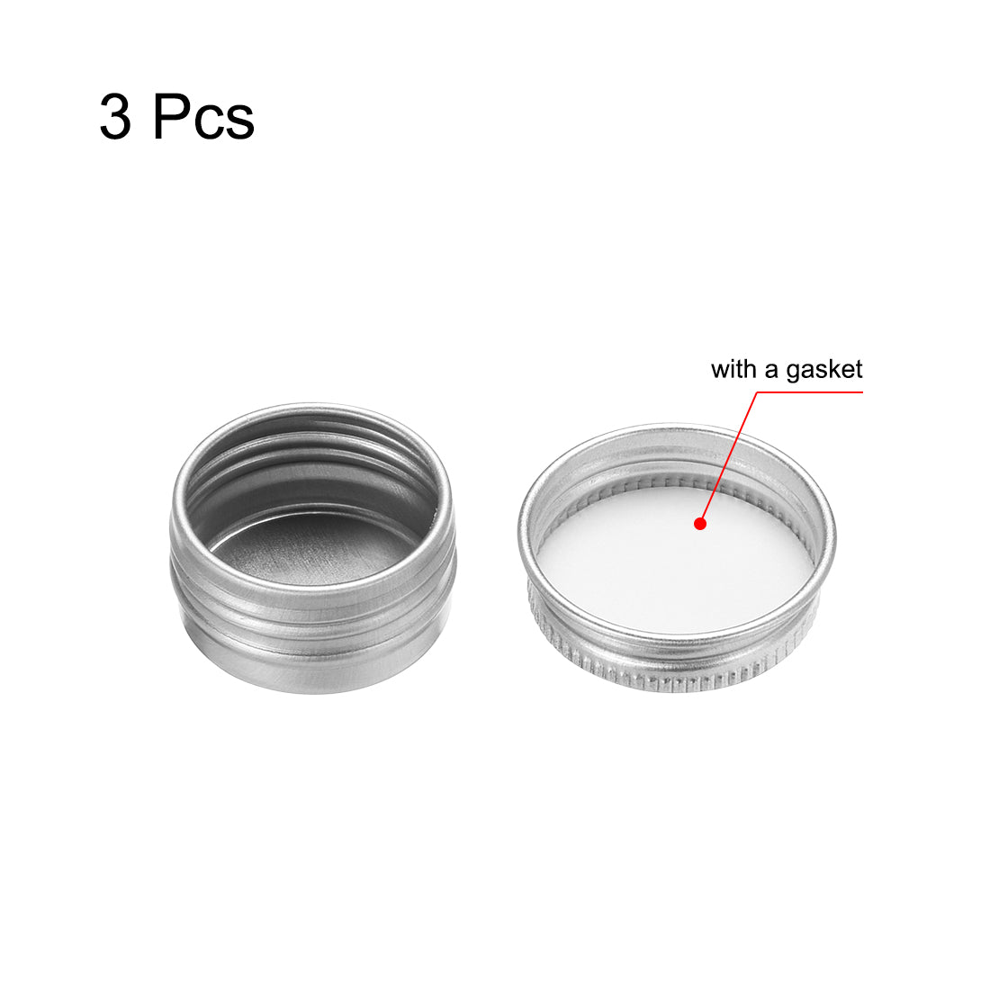 uxcell Uxcell 0.17 oz Round Aluminum Cans Tin Can Screw Top Metal Lid Containers 5ml, 3pcs