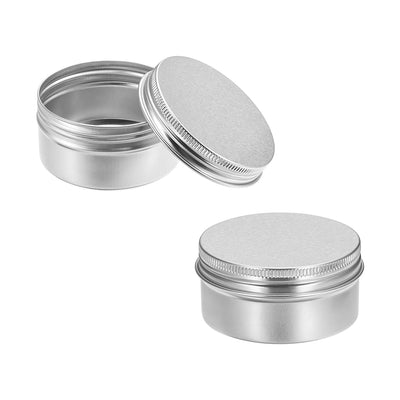 Harfington Uxcell 2.7 oz Round Aluminum Cans Tin Can Screw Top Metal Lid Containers 80ml, 3pcs