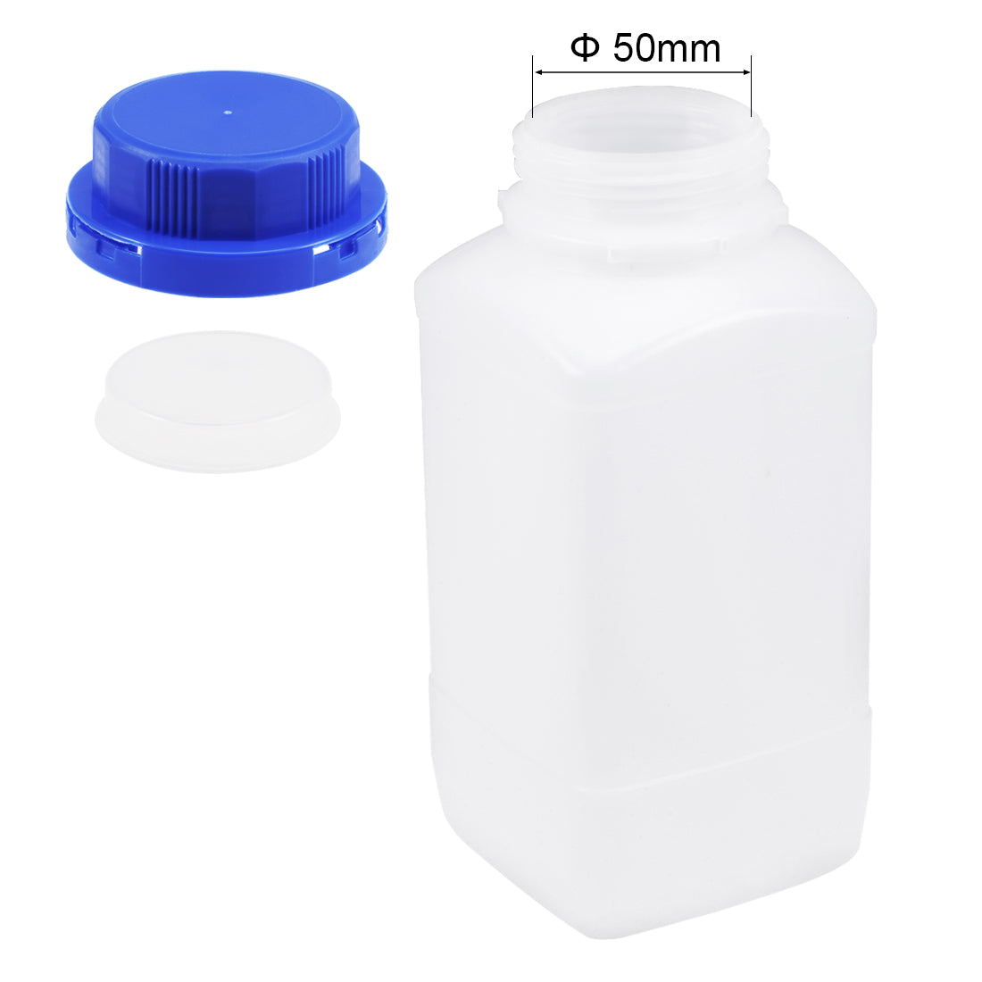 uxcell Uxcell Plastic Lab Chemical Reagent Bottle 1000ml/34oz Wide Mouth Sample Sealing Liquid Storage Container Blue