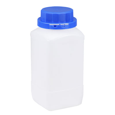 Harfington Uxcell Plastic Lab Chemical Reagent Bottle 1000ml/34oz Wide Mouth Sample Sealing Liquid Storage Container Blue
