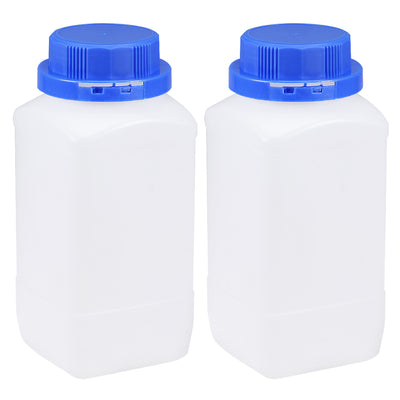 Harfington Uxcell Plastic Lab Chemical Reagent Bottle 1000ml/34oz Wide Mouth Sample Sealing Liquid Storage Container Translucent 2pcs