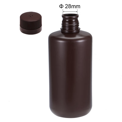 Harfington Uxcell Plastic Lab Chemical Reagent Bottle 1000ml/33.8oz Small Mouth Sample Sealing Liquid Storage Container Brown 2pcs