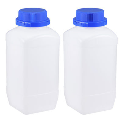 uxcell Uxcell Plastic Lab Chemical Reagent Bottle 1500ml/50.7oz Wide Mouth Sample Sealing Liquid Storage Container Translucent 2pcs