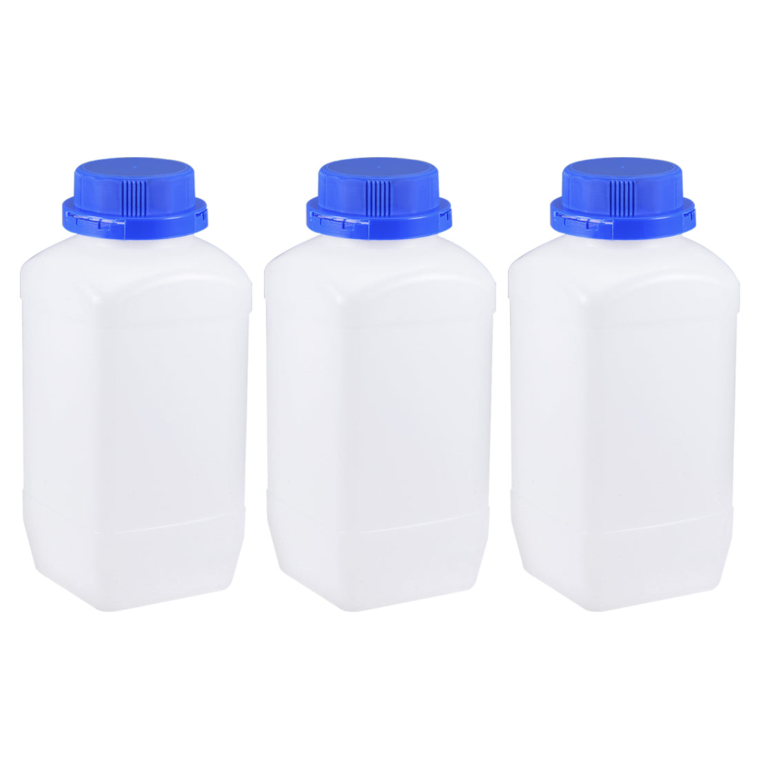 uxcell Uxcell Plastic Lab Chemical Reagent Bottle 1500ml/50.7oz Wide Mouth Sample Sealing Liquid Storage Container Translucent 3pcs