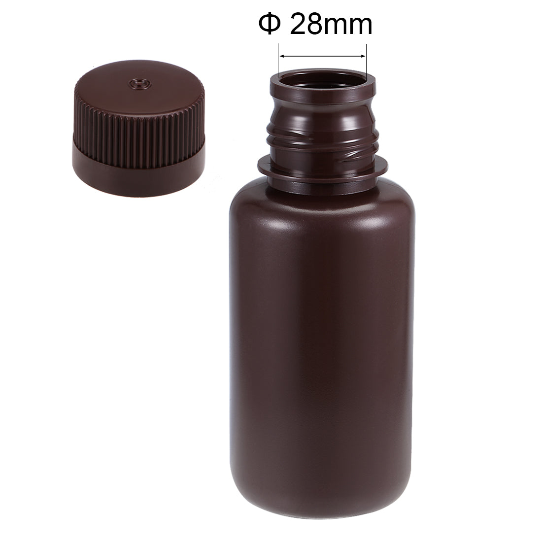 uxcell Uxcell Plastic Lab Chemical Reagent Bottle 250ml/8.5oz Small Mouth Sample Sealing Liquid Storage Container Brown 2pcs