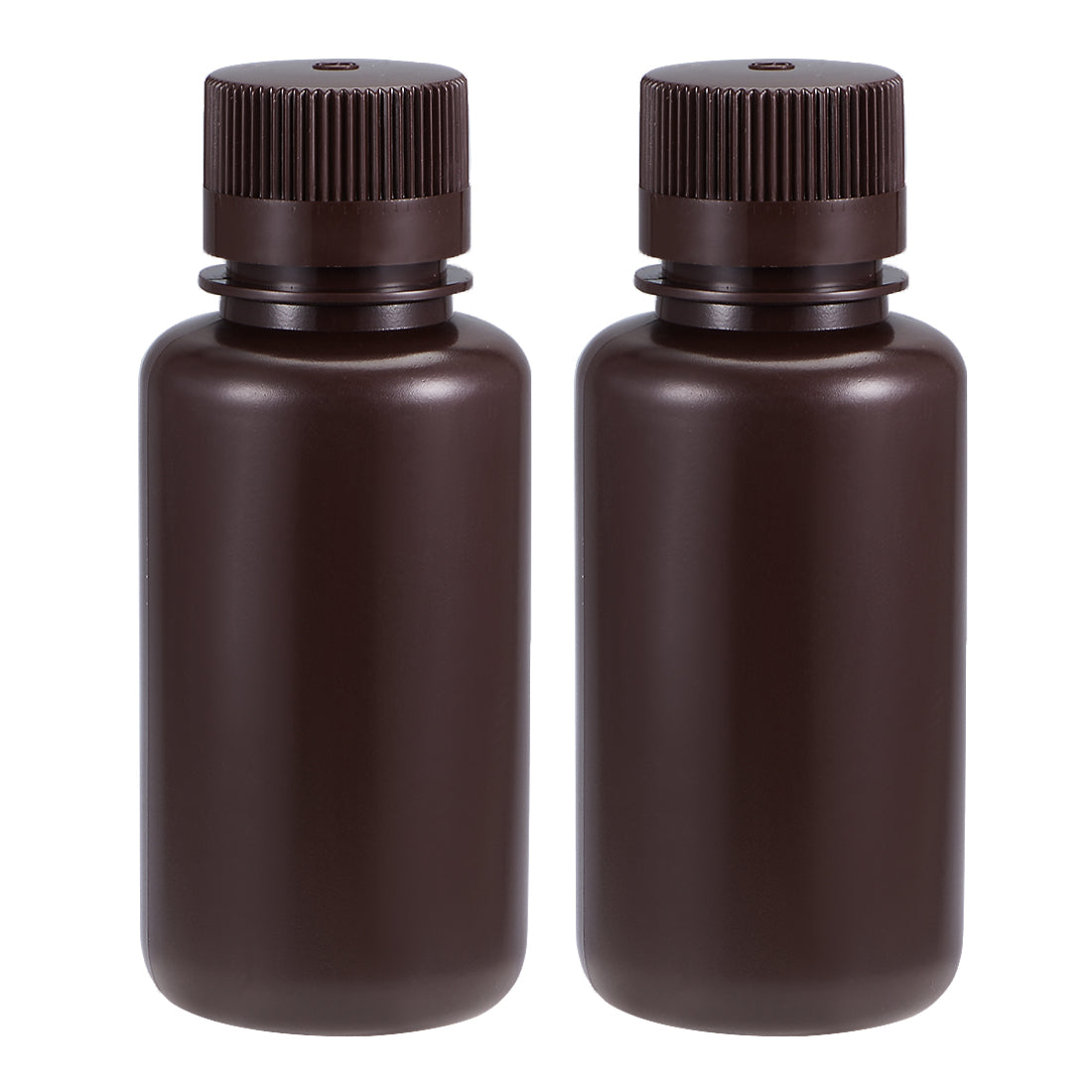 uxcell Uxcell Plastic Lab Chemical Reagent Bottle 250ml/8.5oz Small Mouth Sample Sealing Liquid Storage Container Brown 2pcs