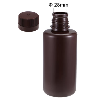 Harfington Uxcell Plastic Lab Chemical Reagent Bottle 500ml/16.9oz Small Mouth Sample Sealing Liquid Storage Container Brown 2pcs
