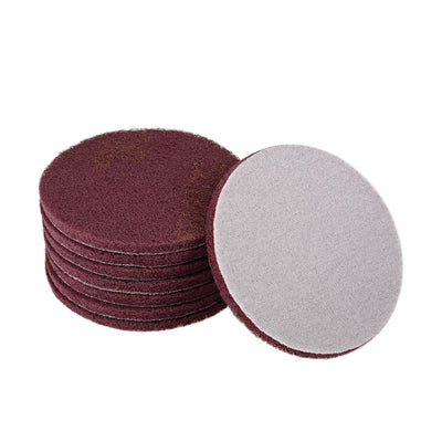 Harfington Uxcell Scrub Pad, 5-inch 320-400 Grits Drill Power Brush Tile Scrubber Cleaning Scouring Pads Abrasive Buffing Pads 8pcs