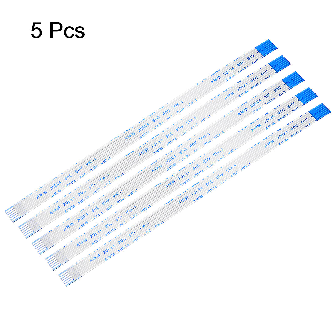Uxcell Uxcell Flexible Flat Cable 150mm 1mm Pitch 7 Pins FPC FFC Flexible Ribbon Cable 5Pcs