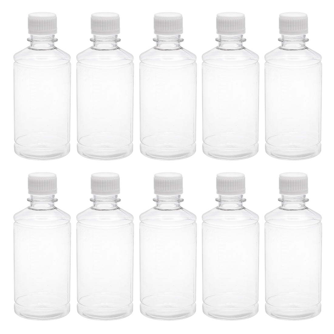 Uxcell Uxcell 8.5 oz/250ml Plastic Lab Chemical Reagent Bottle Small Mouth Liquid/ Solid Storage Container Clear Bottles w Tamper Evident Caps 10pcs