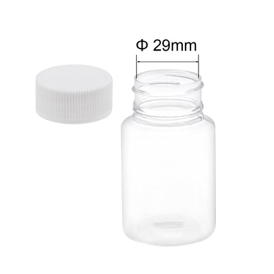 Harfington Uxcell 3.4 oz/100ml PET Plastic Lab Chemical Reagent Bottle Wide Mouth Liquid/ Solid Storage Container Clear Bottles w Tamper Evident Caps 5pcs