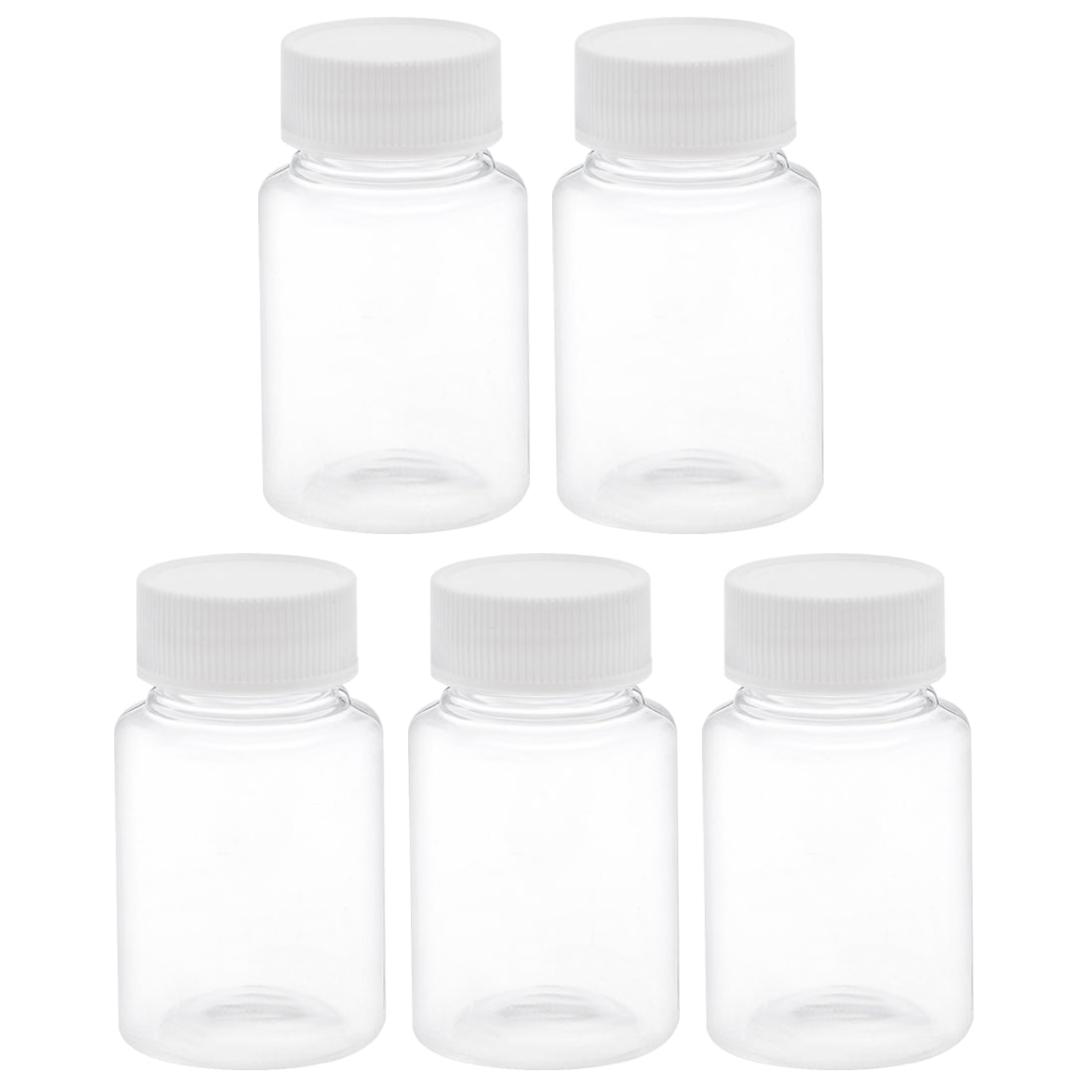 Uxcell Uxcell 3.4 oz/100ml PET Plastic Lab Chemical Reagent Bottle Wide Mouth Liquid/ Solid Storage Container Clear Bottles w Tamper Evident Caps 5pcs