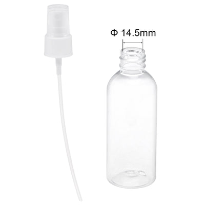Harfington Uxcell Fine Mist Spray Bottle, 2.7 oz/ 80ml Plastic Spray Clear Bottles w Atomizer Pump and Refillable 3pcs