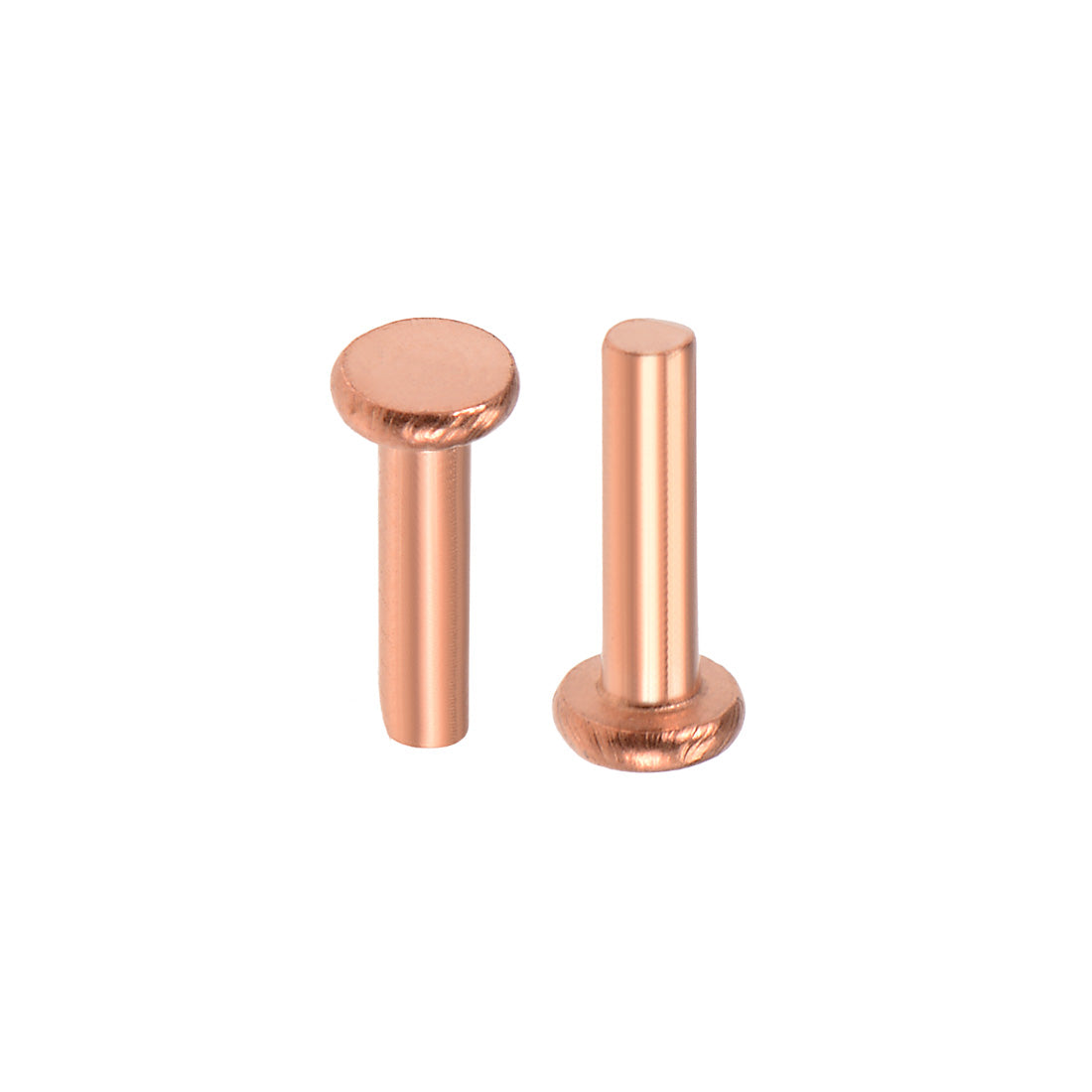 uxcell Uxcell 100 Pcs Flat Head Copper Solid Rivets Fasteners