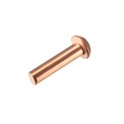 Harfington Uxcell 50 Pcs 1/8inch x 15/32inch Round Head Copper Solid Rivets Fasteners