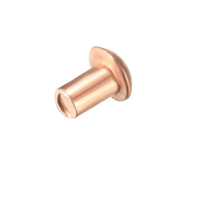 Uxcell Uxcell 200 Pcs 3/32" x 5/32" Round Head Copper Solid Rivets Fasteners