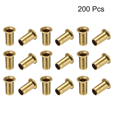Harfington Uxcell Hollow Rivet,5mm x 10mm Through Hole Copper Hollow Rivets Grommets Double-sided Circuit Board PCB 200Pcs