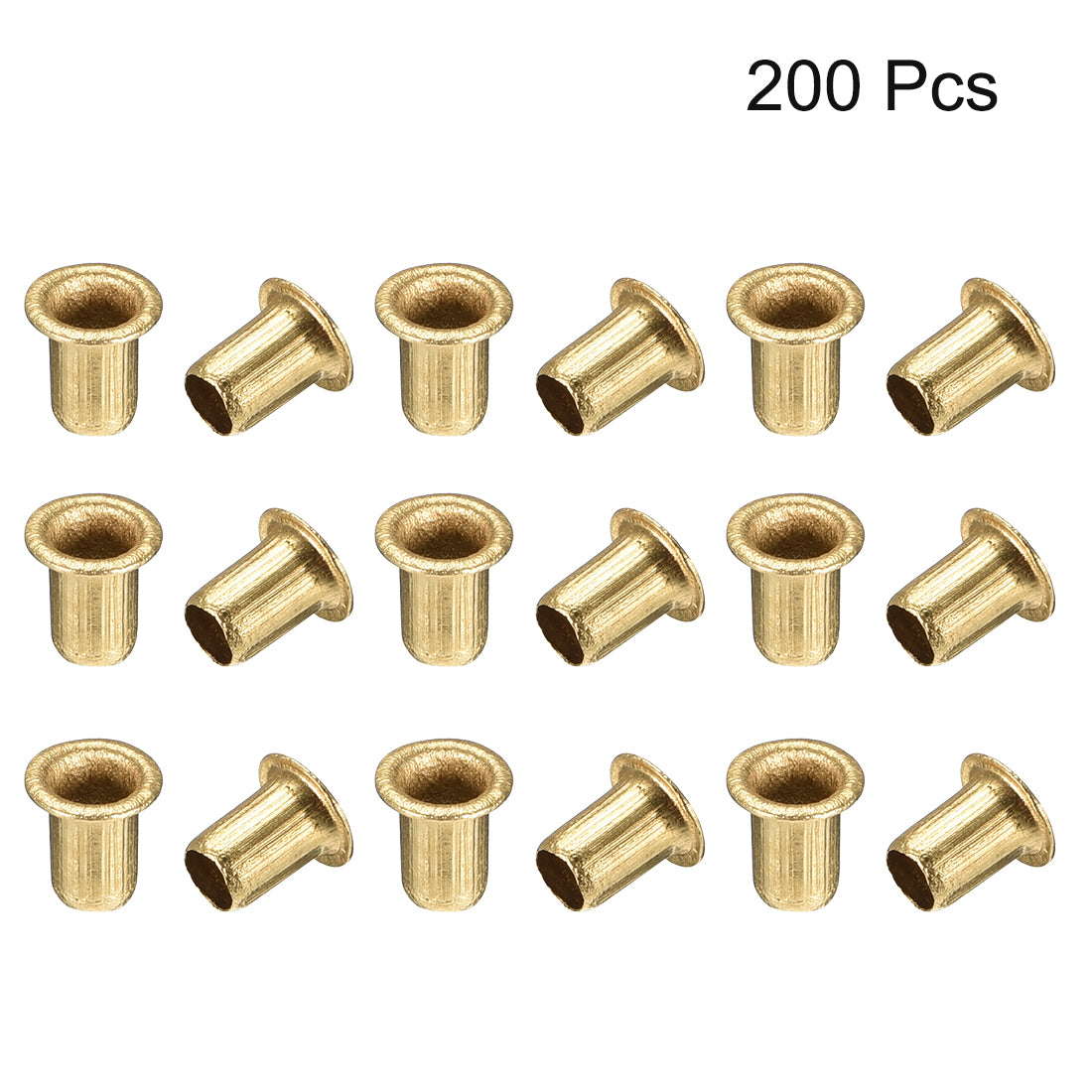 uxcell Uxcell Hollow Rivet,4mm x 6mm Through Hole Copper Hollow Rivets Grommets Double-sided Circuit Board PCB 200Pcs