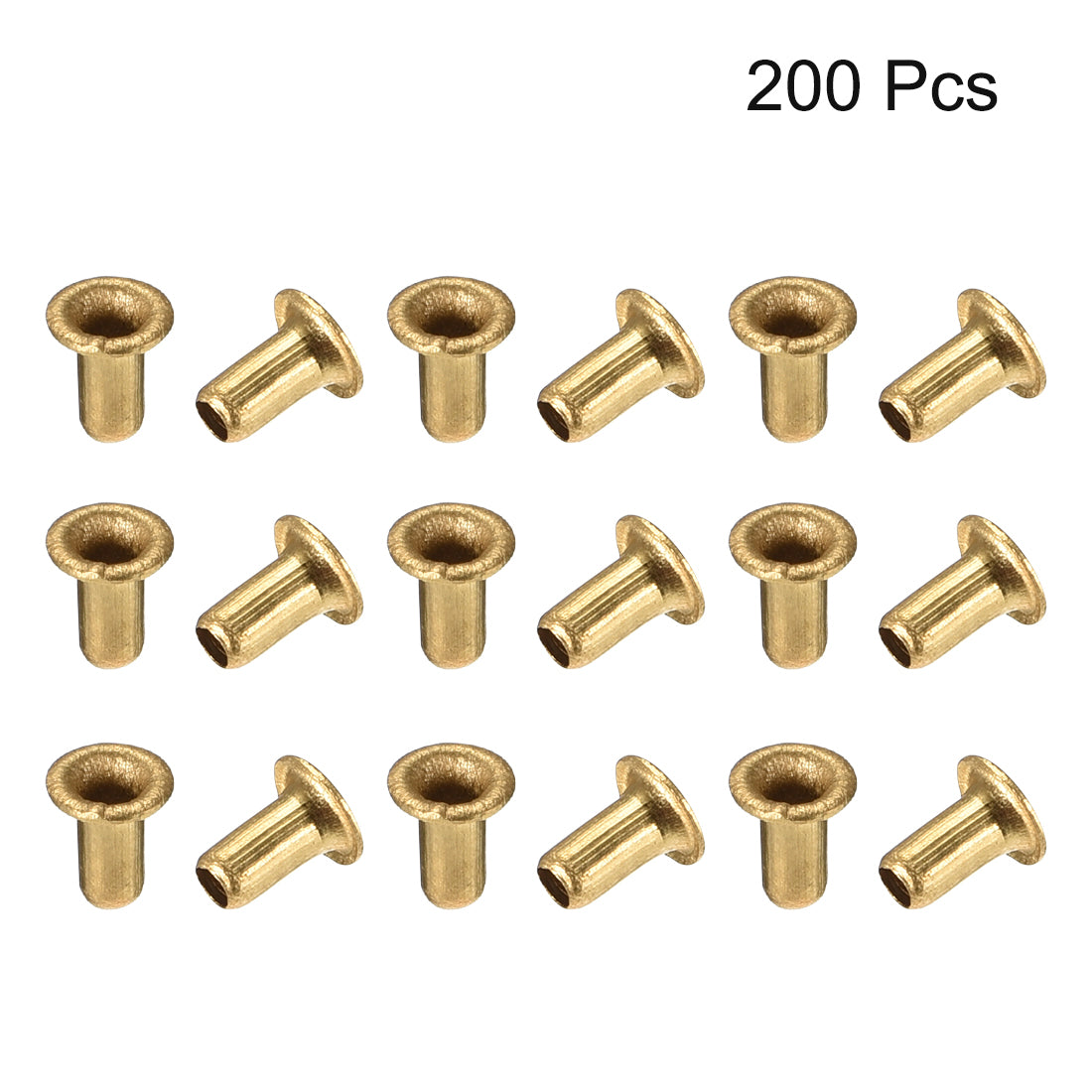 uxcell Uxcell Hollow Rivet,2.5mm x 5mm Through Hole Copper Hollow Rivets Grommets Double-sided Circuit Board PCB 200Pcs