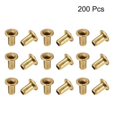 Harfington Uxcell Hollow Rivet,2.5mm x 5mm Through Hole Copper Hollow Rivets Grommets Double-sided Circuit Board PCB 200Pcs
