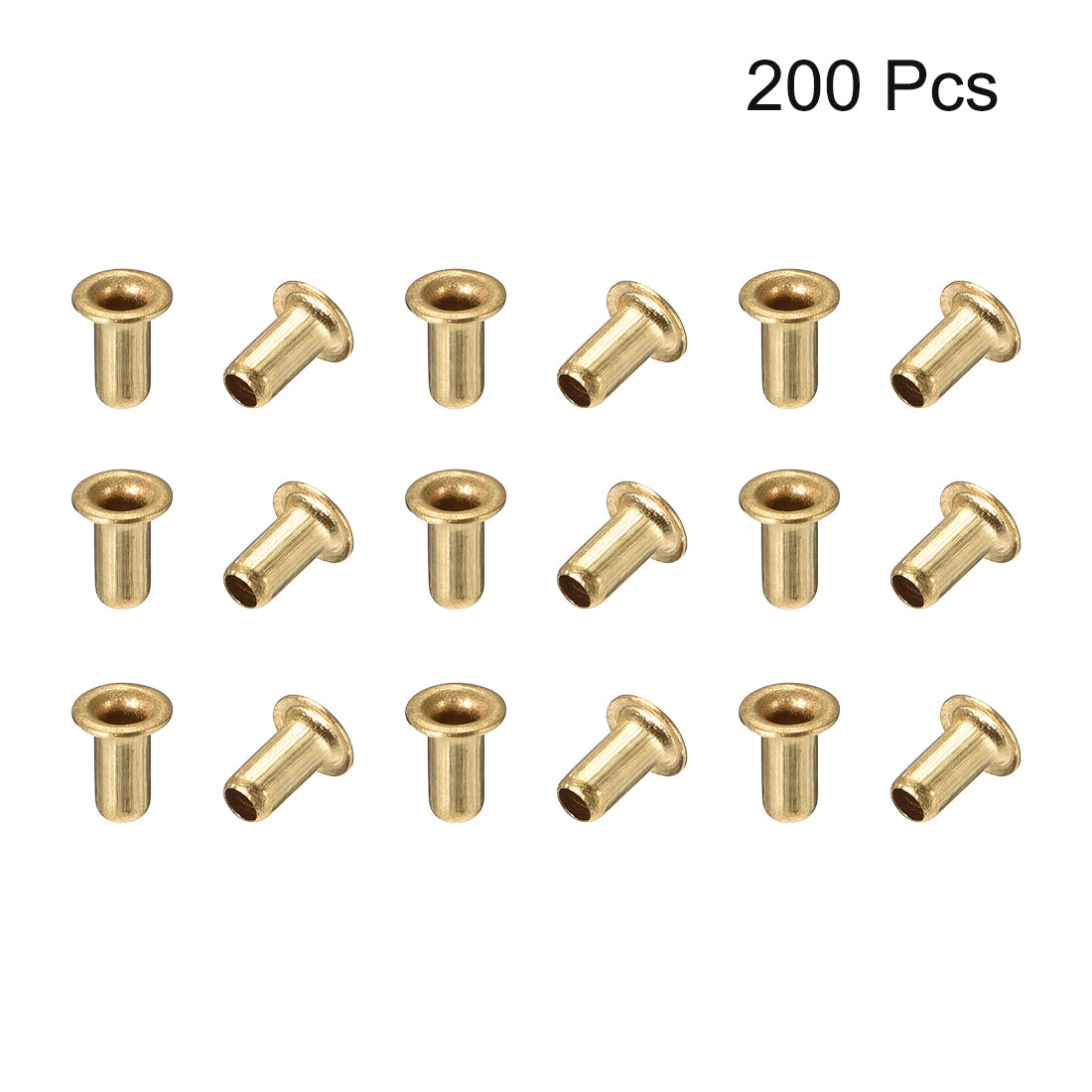 uxcell Uxcell Hollow Rivet,3mm x 6mm Through Hole Copper Hollow Rivets Grommets Double-sided Circuit Board PCB 200Pcs