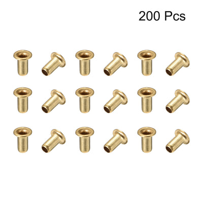Harfington Uxcell Hollow Rivet,3mm x 6mm Through Hole Copper Hollow Rivets Grommets Double-sided Circuit Board PCB 200Pcs