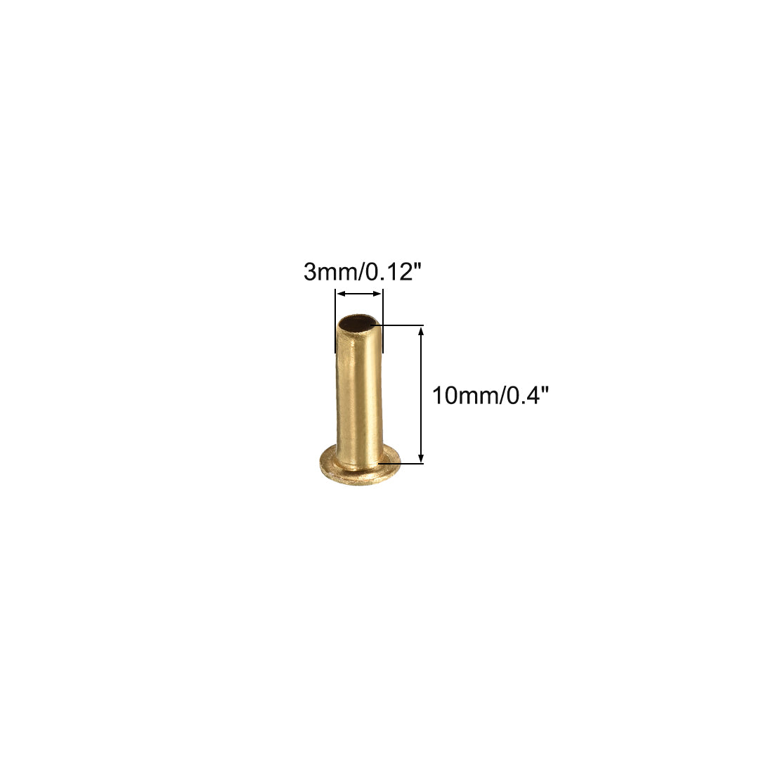 uxcell Uxcell Hollow Rivet,3mm x 10mm Through Hole Copper Hollow Rivets Grommets Double-sided Circuit Board PCB 200Pcs