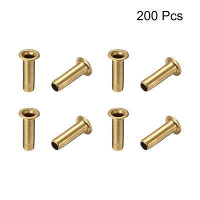 Harfington Uxcell Hollow Rivet,3mm x 10mm Through Hole Copper Hollow Rivets Grommets Double-sided Circuit Board PCB 200Pcs